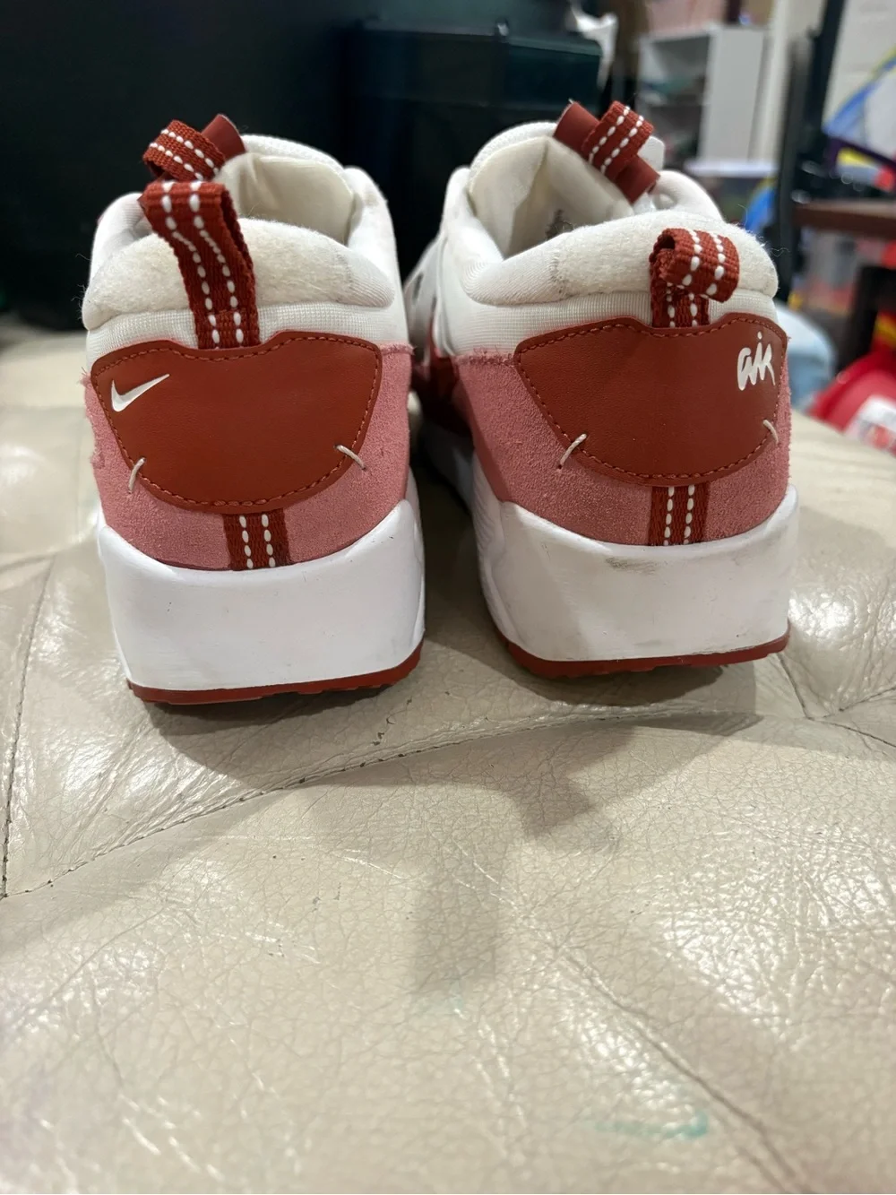Nike Air Max white red and pink sneakers